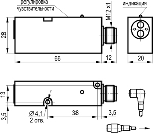 Габариты OPR IC1P-43N-R1000-LZS4